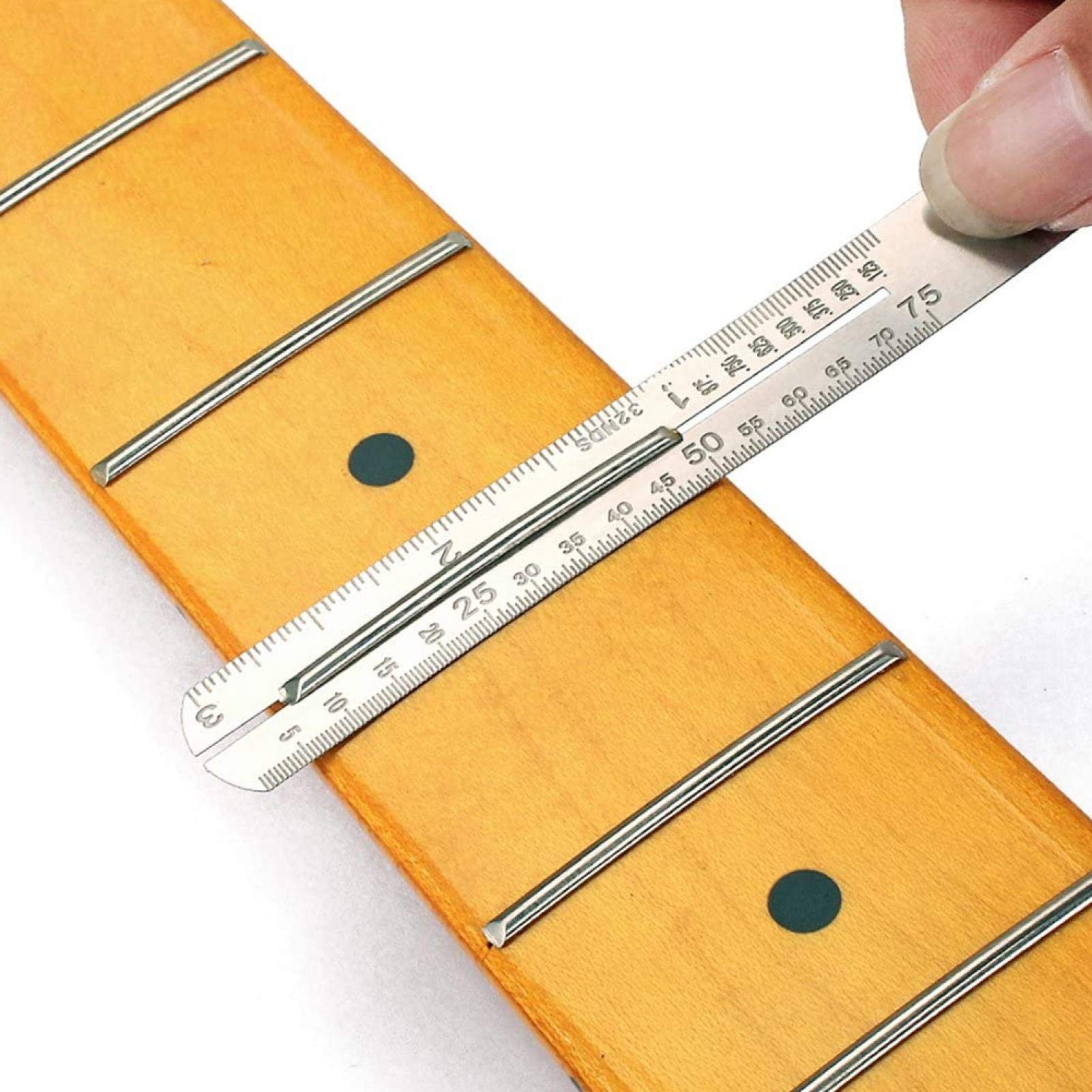 2Pcs Fingerboard Fret Protector Stainless Steel Fretboard Guard Repair Tool with Scale Polish Guitar Fret File Guards Protector